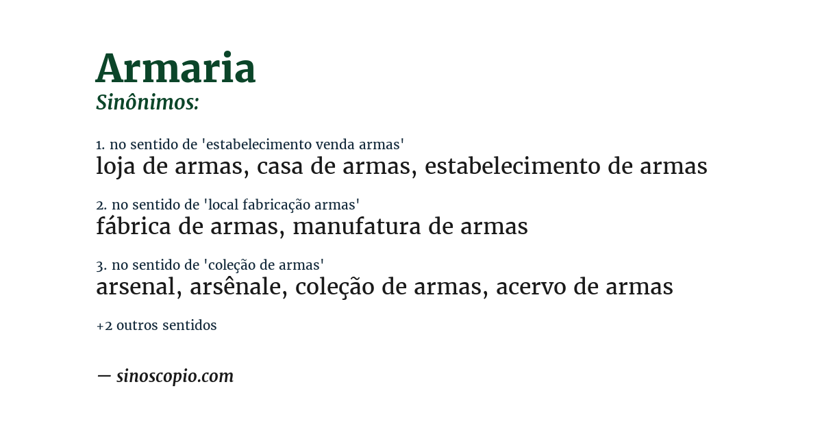Sinônimo de armaria