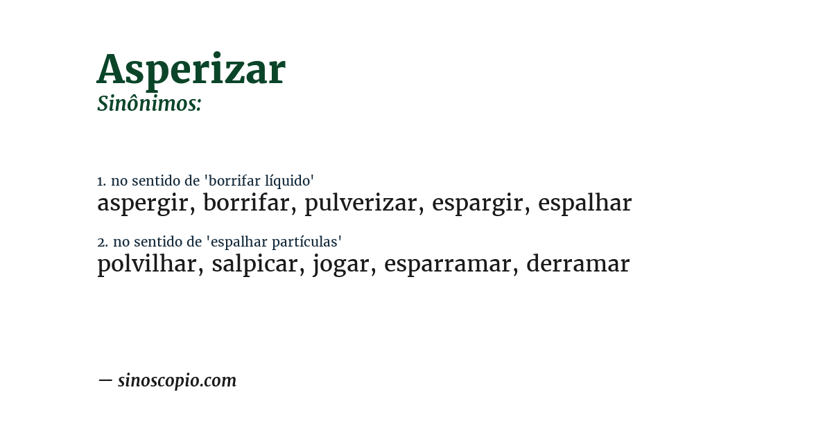 Sinônimo de asperizar