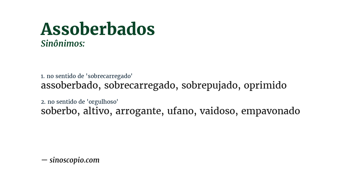 Sinônimo de assoberbados
