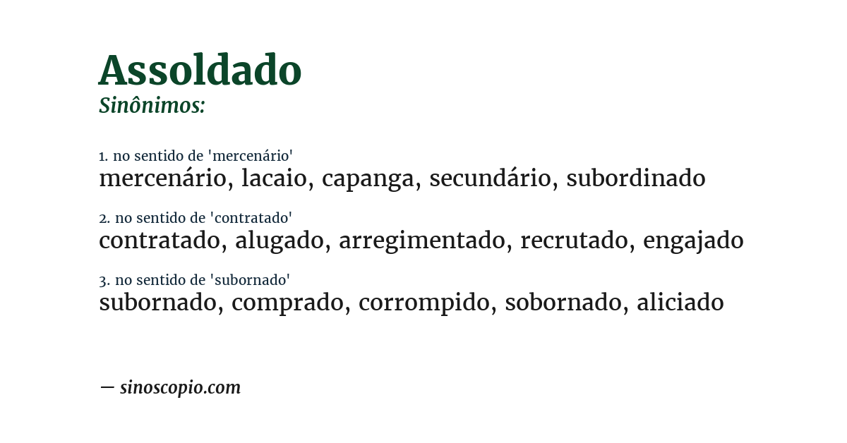 Sinônimo de assoldado