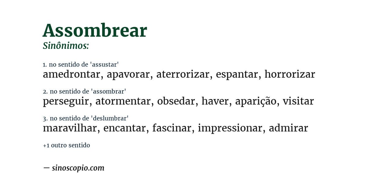 Sinônimo de assombrear