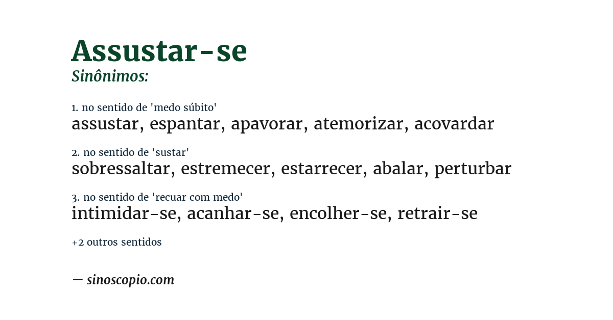Sinônimo de assustar-se