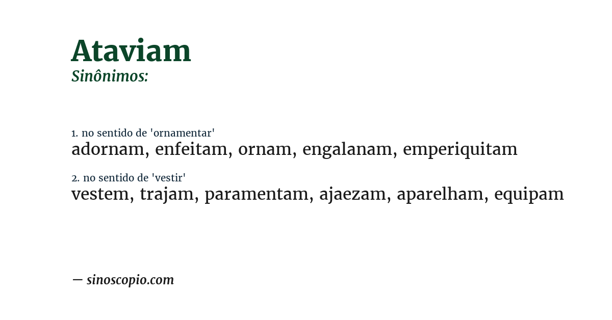 Sinônimo de ataviam