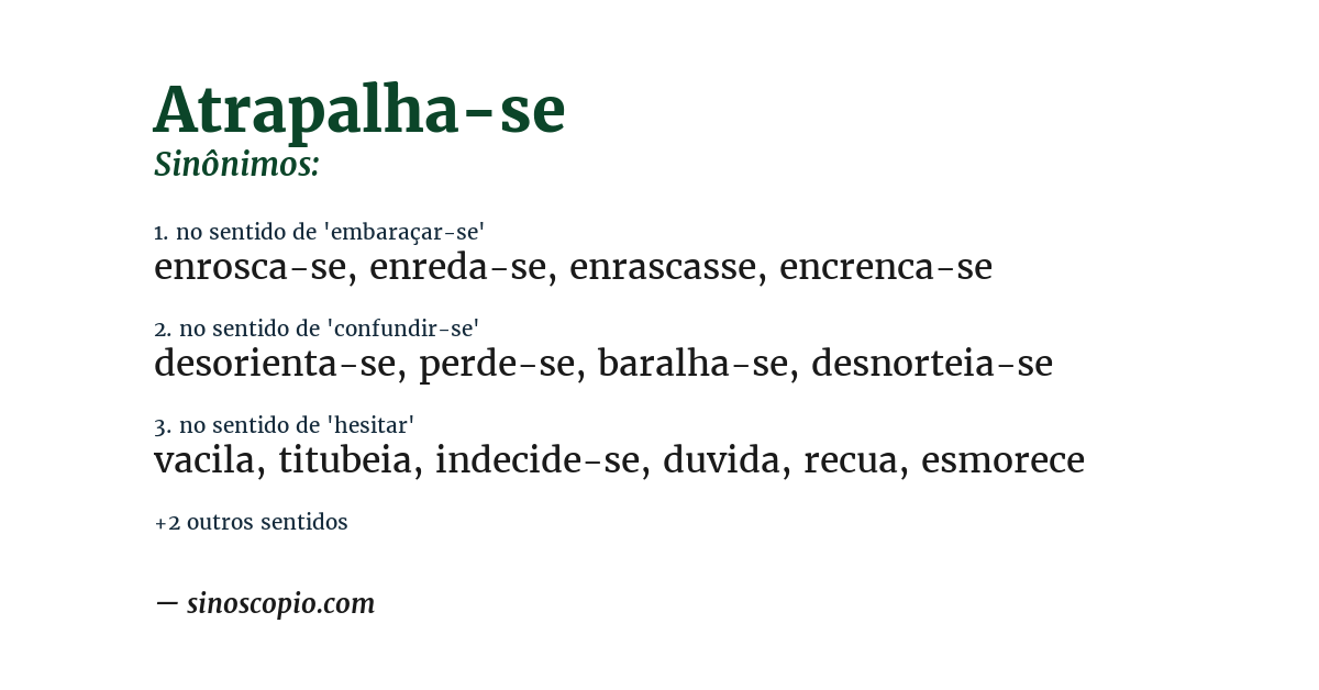 Sinônimo de atrapalha-se