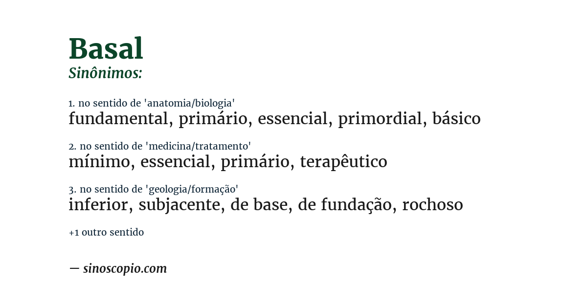 Sinônimo de basal