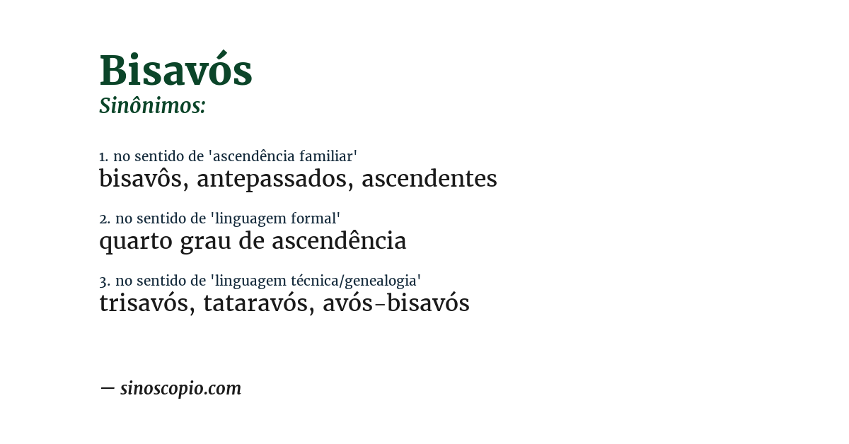 Sinônimo de bisavós