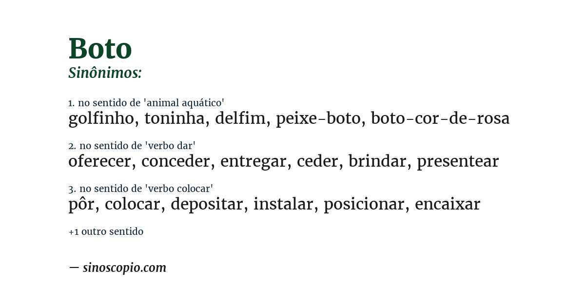 Sinônimo de boto