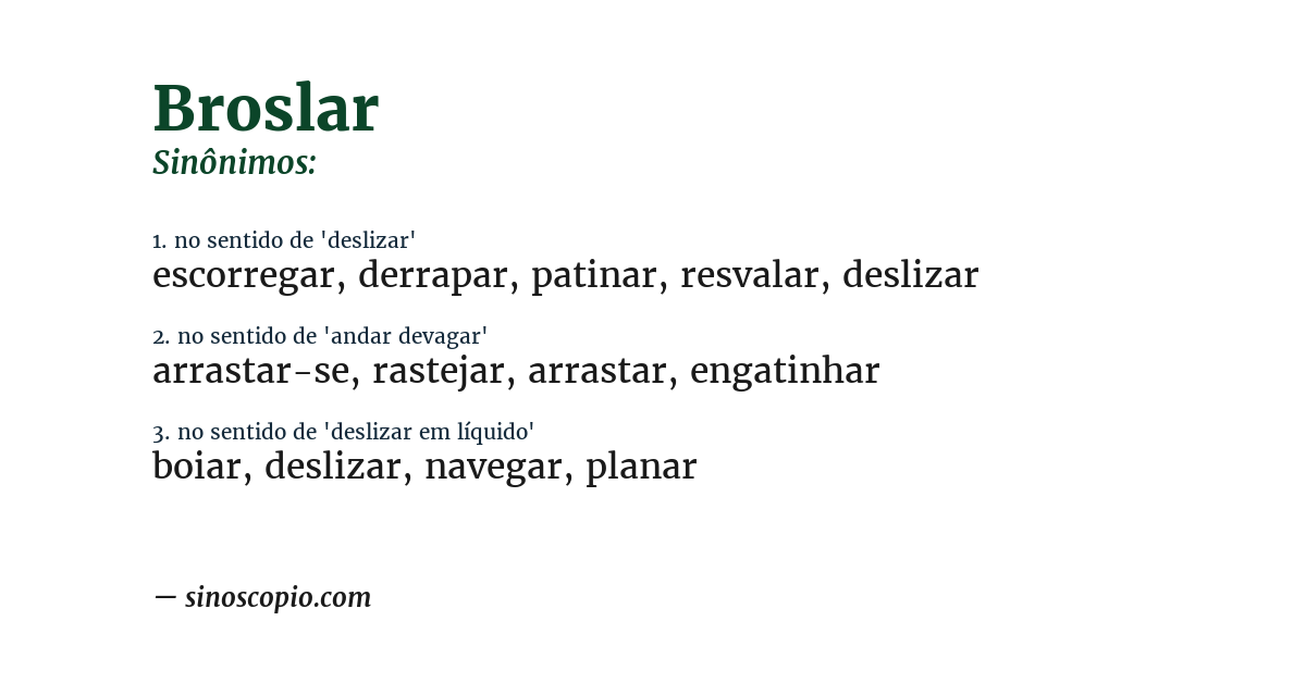 Sinônimo de broslar