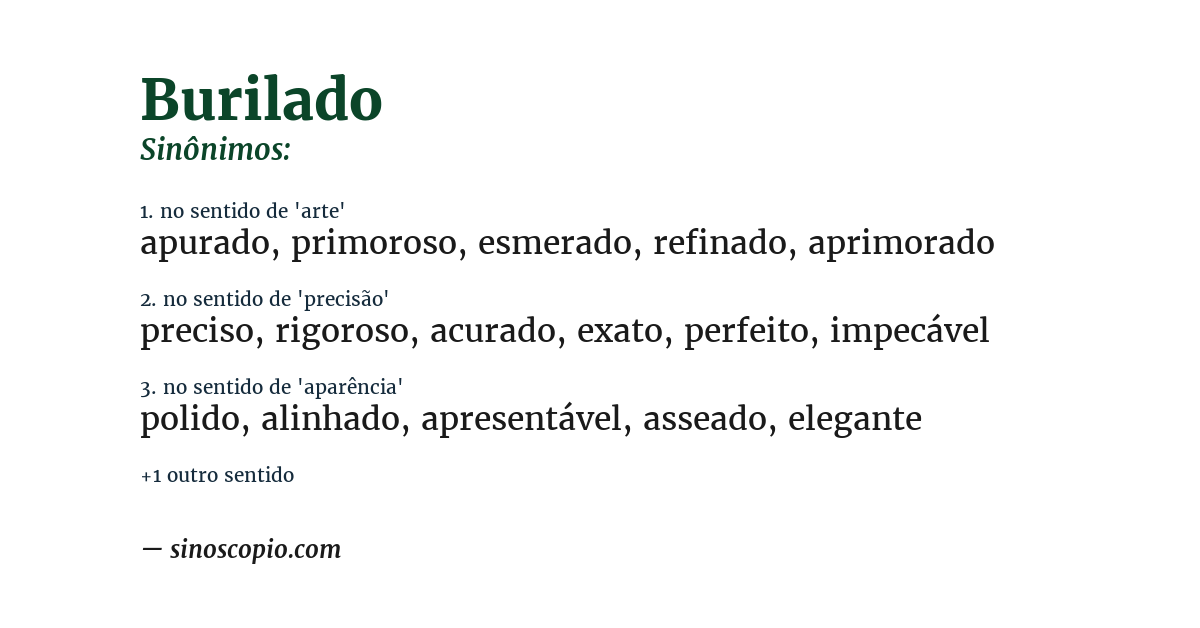 Sinônimo de burilado