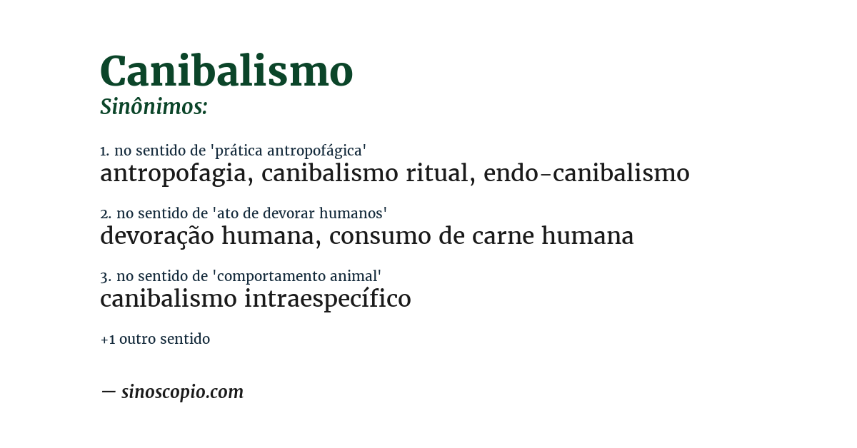 Sinônimo de canibalismo