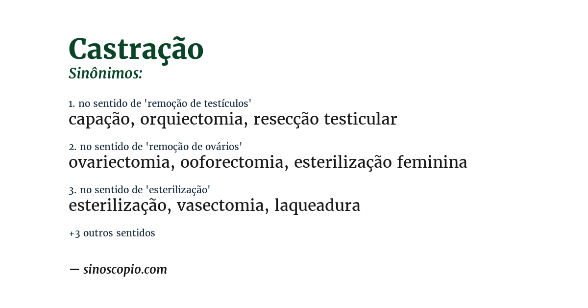 Sinônimo de castração