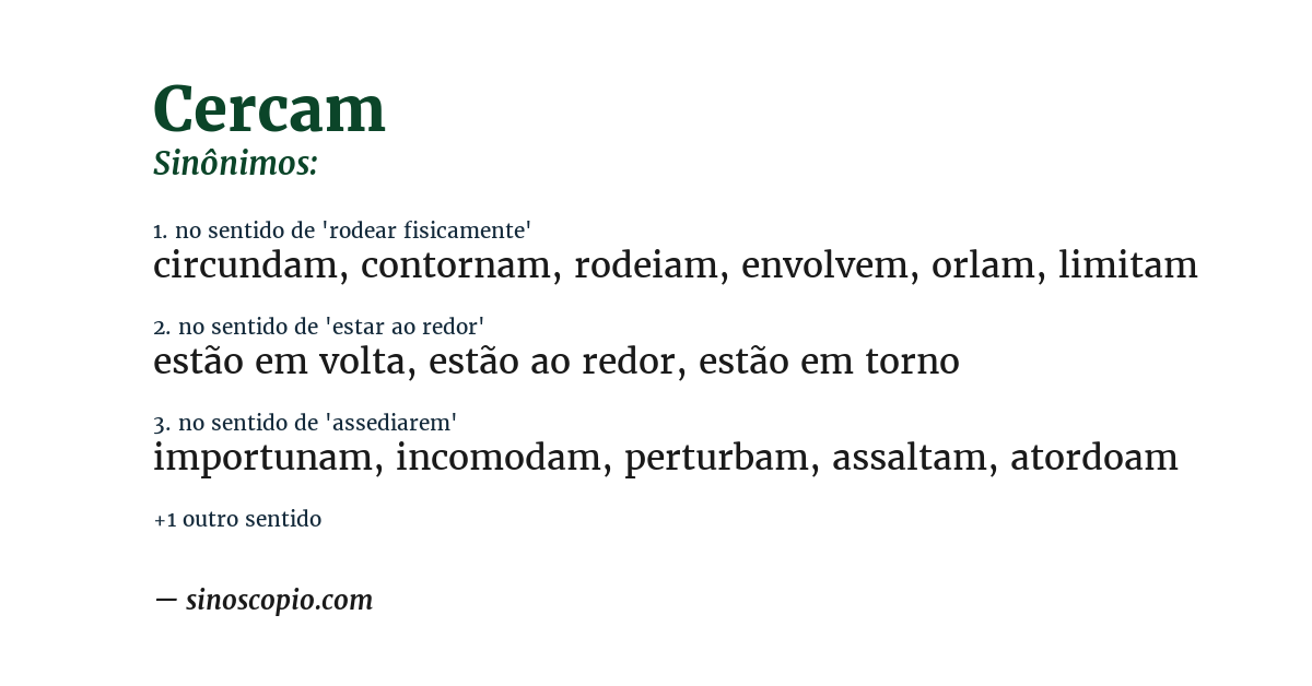 Sinônimo de cercam