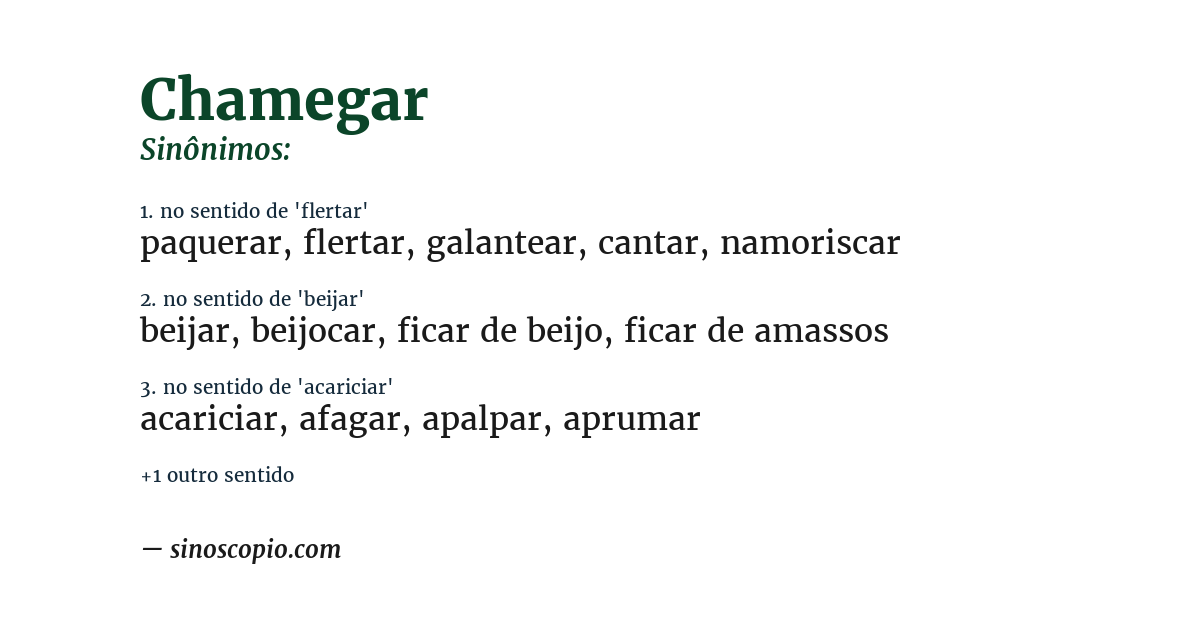 Sinônimo de chamegar