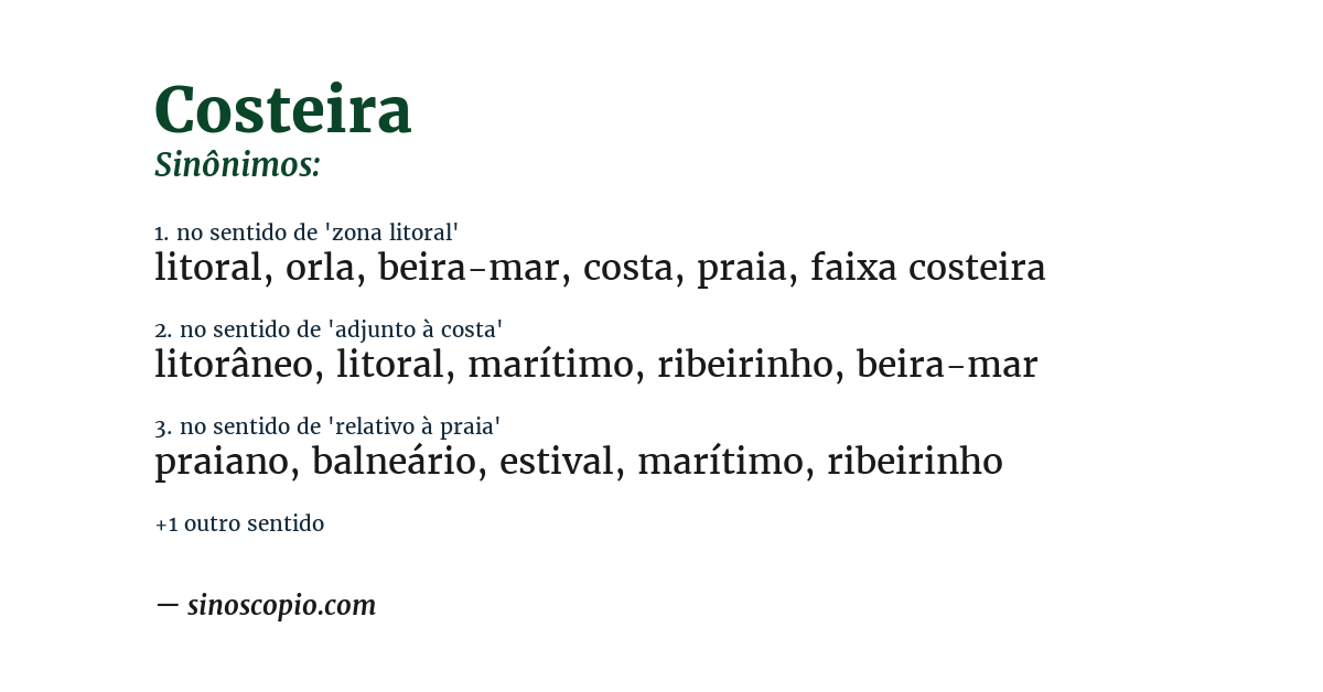 Sinônimo de costeira