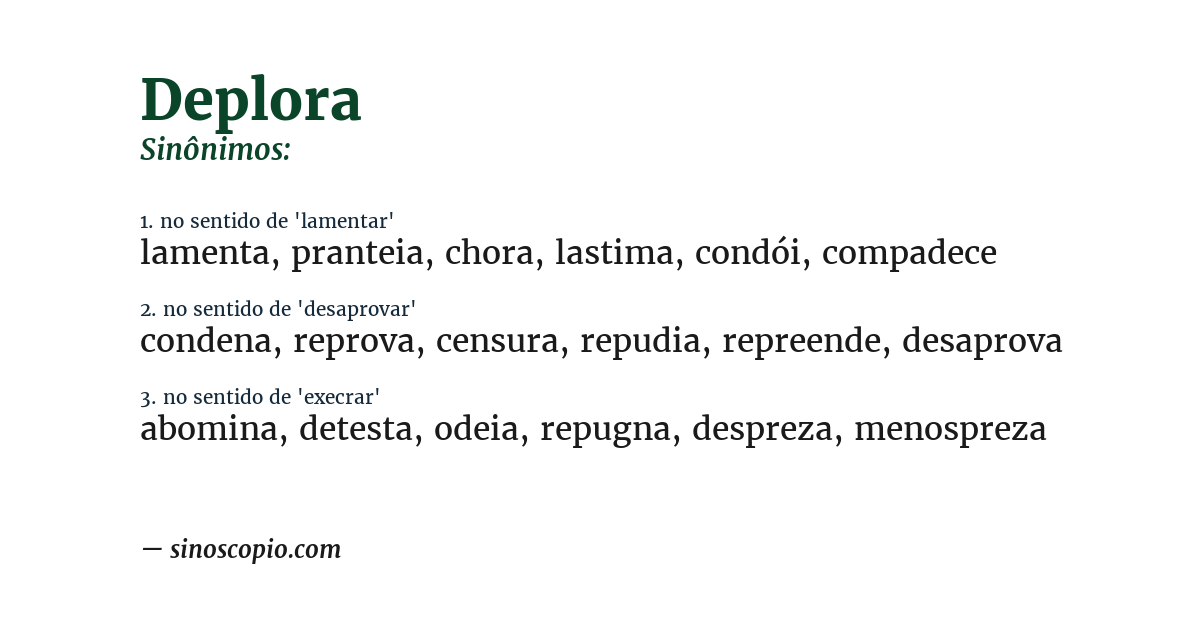 Sinônimo de deplora