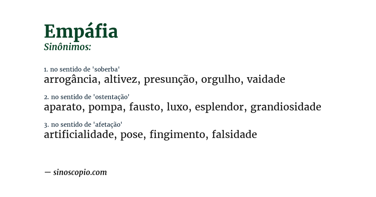 Sinônimo de empáfia