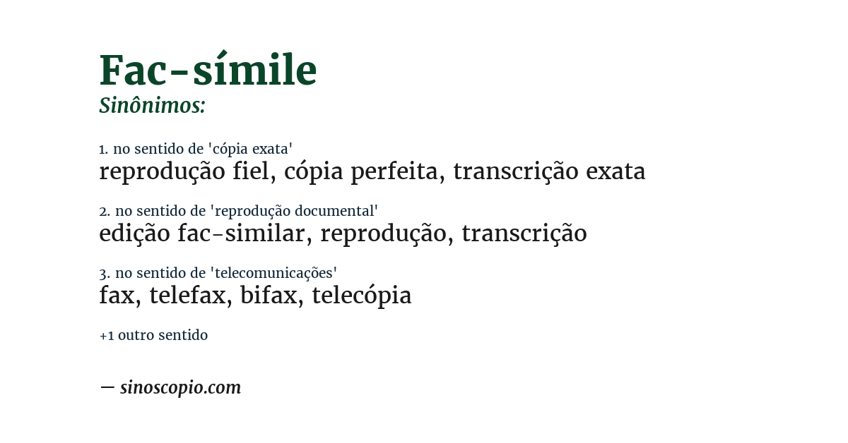 Sinônimo de fac-símile