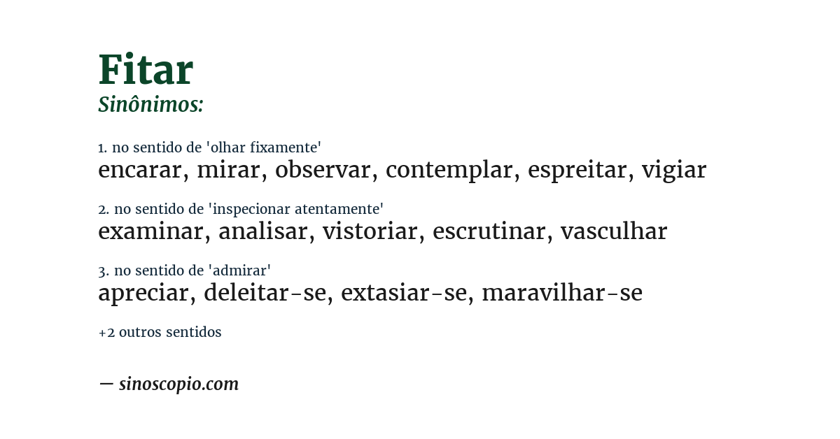 Sinônimo de fitar