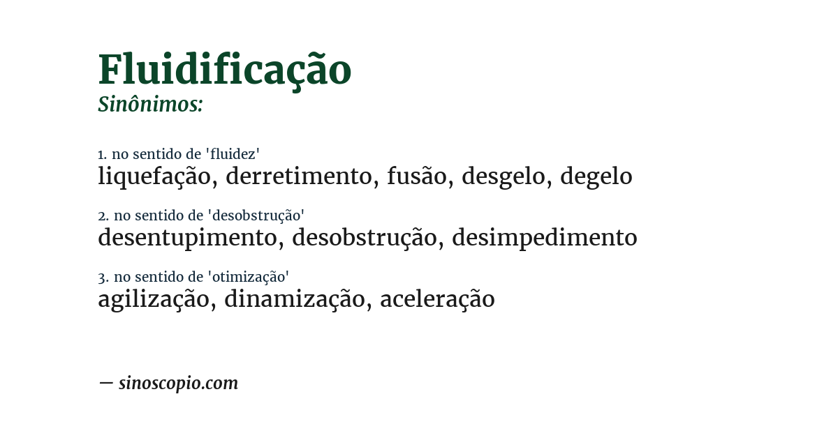 Sinônimo de fluidificação
