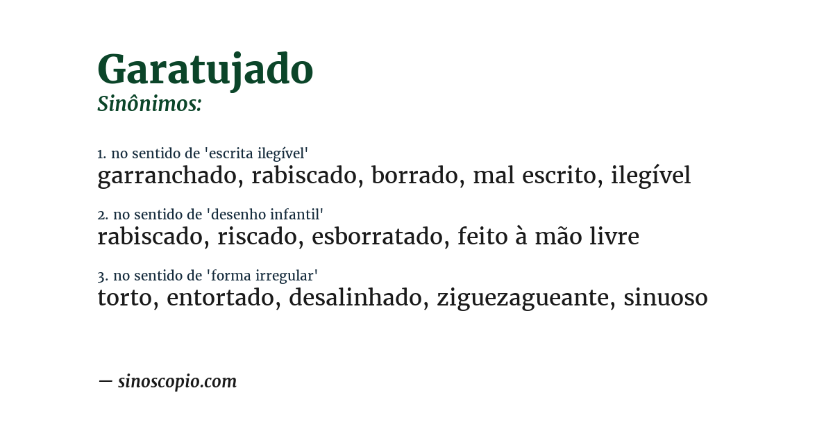 Sinônimo de garatujado