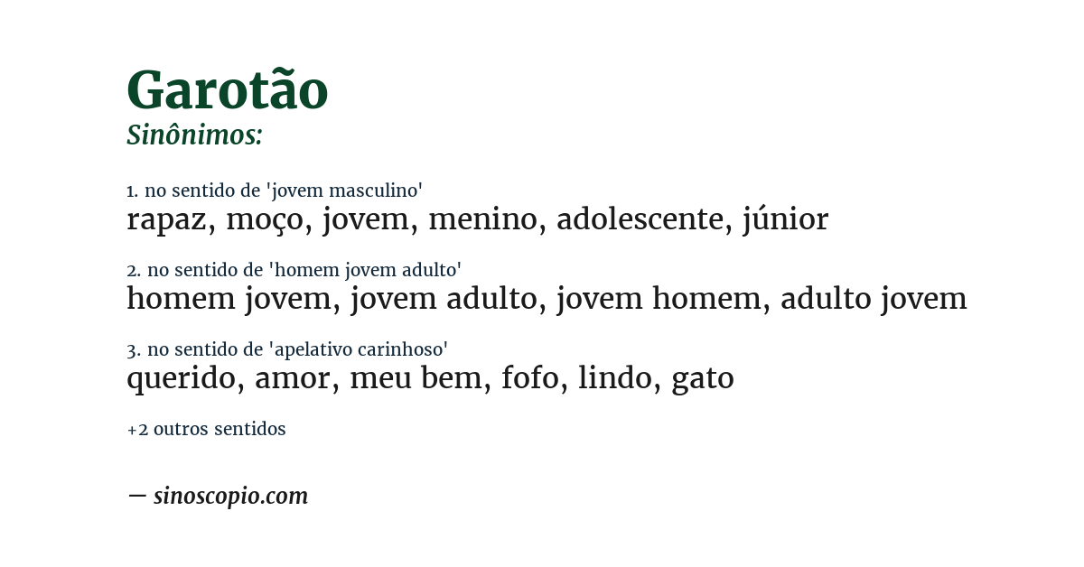 Sinônimo de garotão