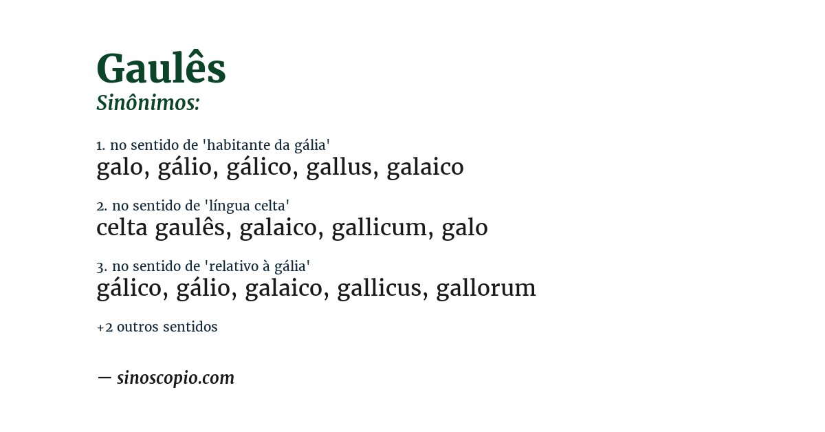 Sinônimo de gaulês