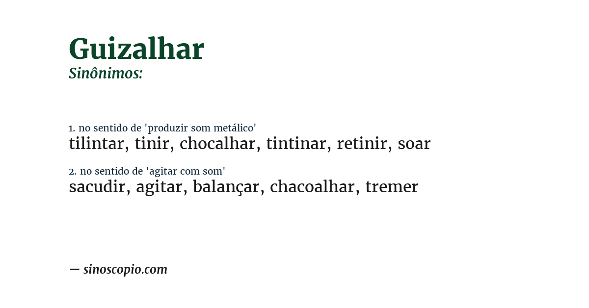 Sinônimo de guizalhar
