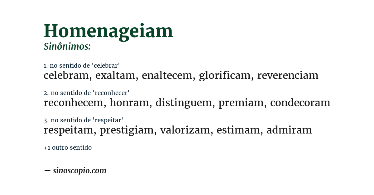 Sinônimo de homenageiam