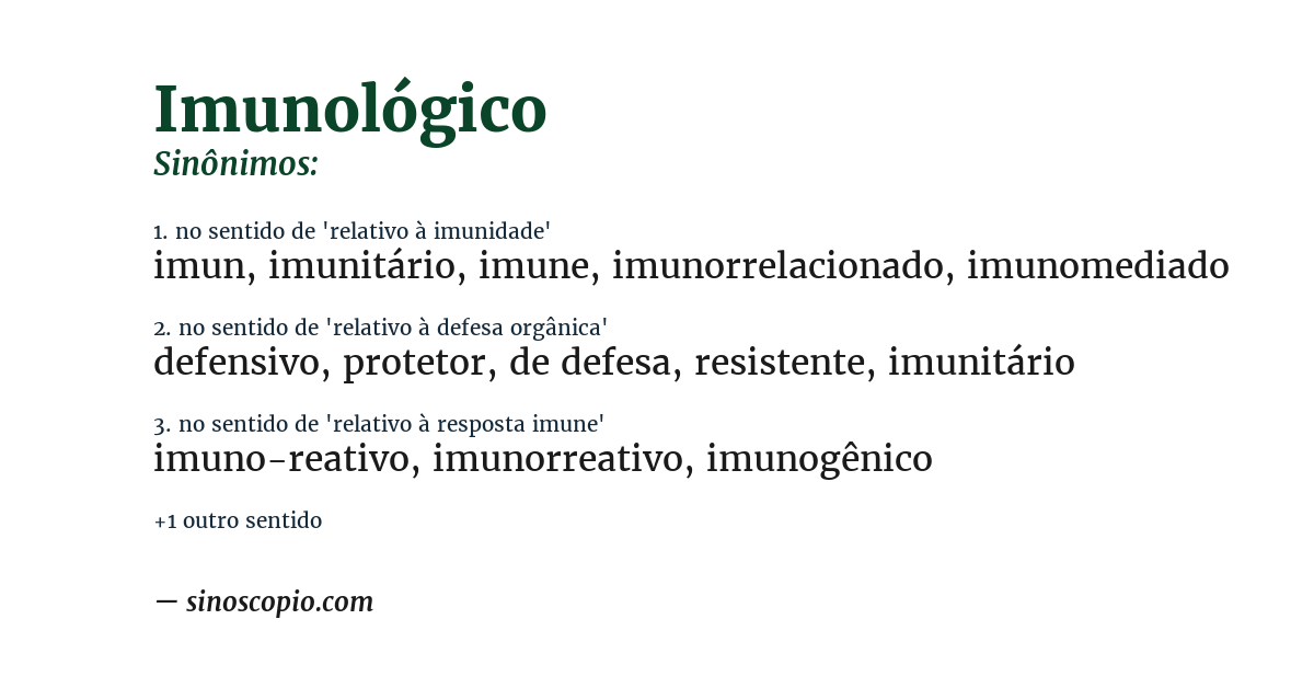 Sinônimo de imunológico