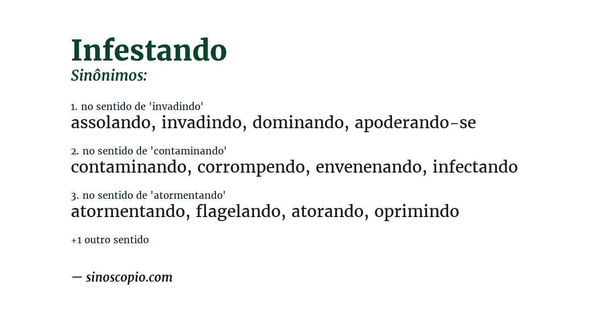 Sinônimo de infestando