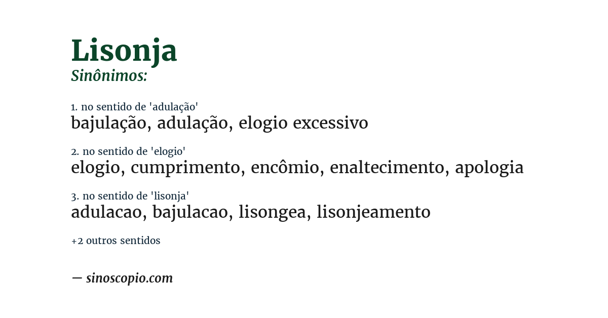 Sinônimo de lisonja