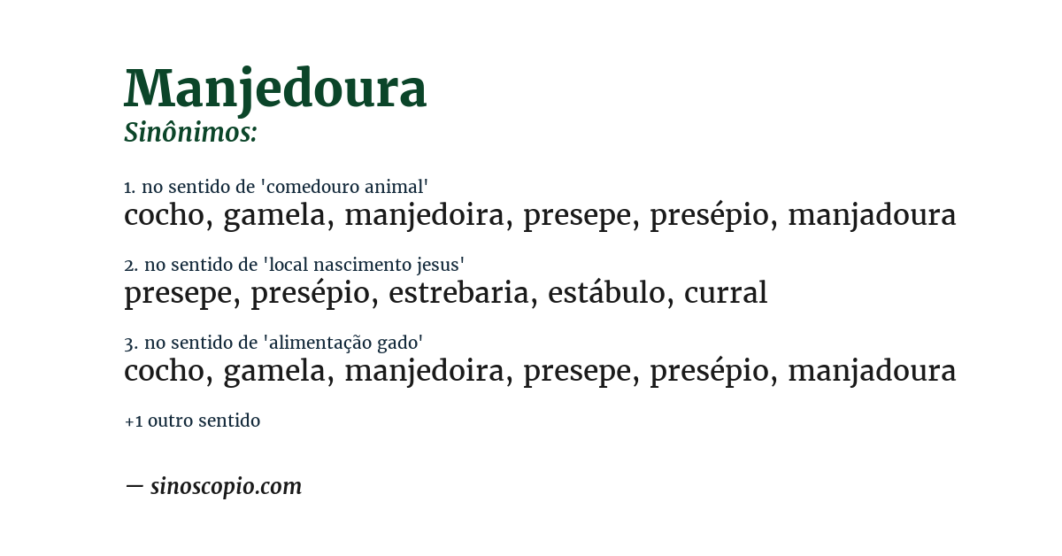 Sinônimo de manjedoura