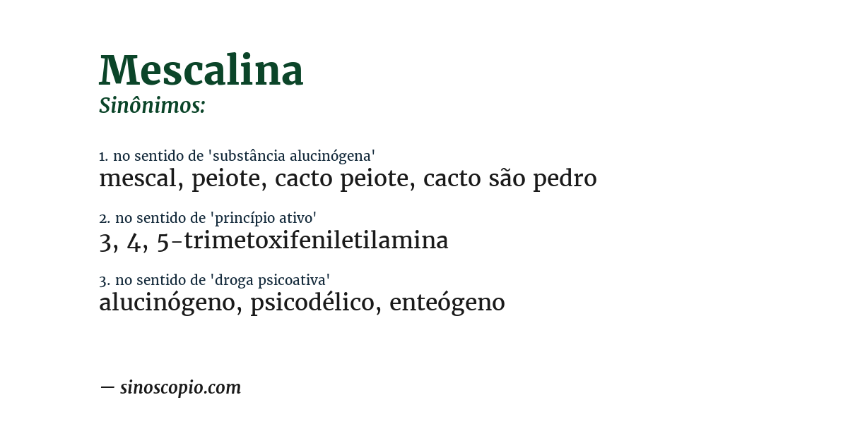 Sinônimo de mescalina