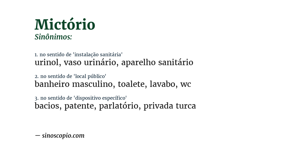 Sinônimo de mictório