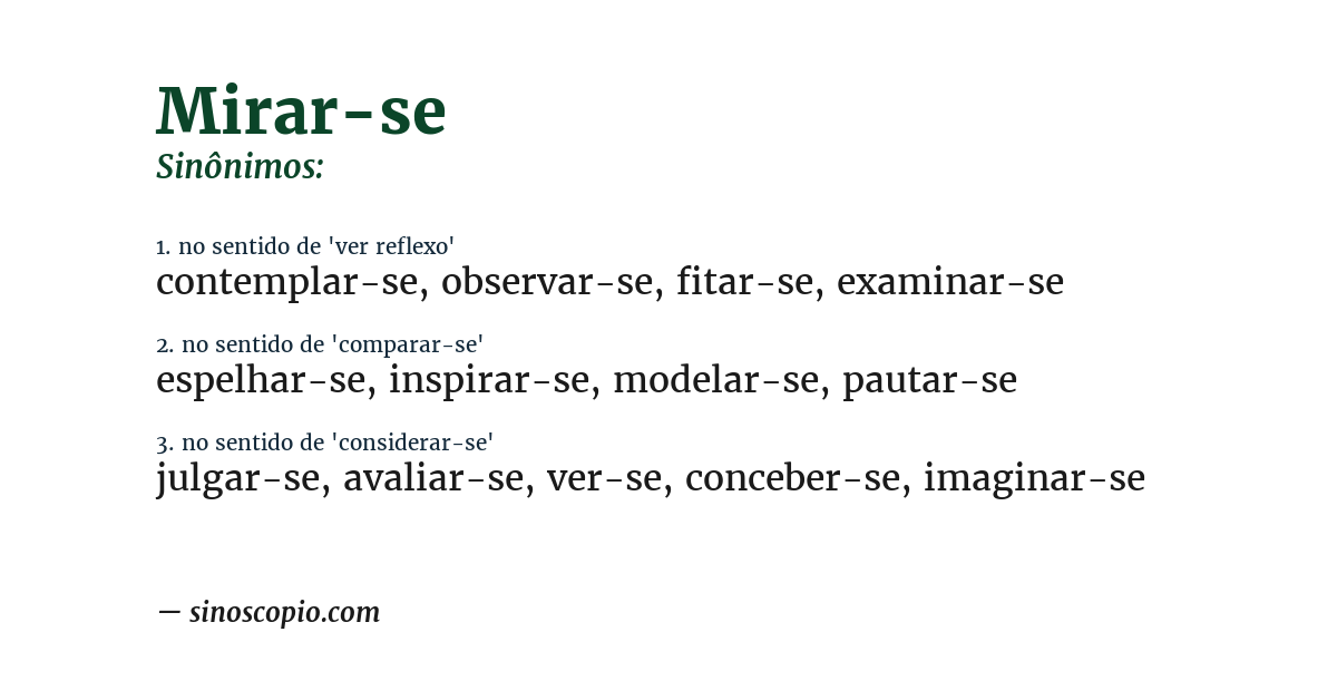 Sinônimo de mirar-se