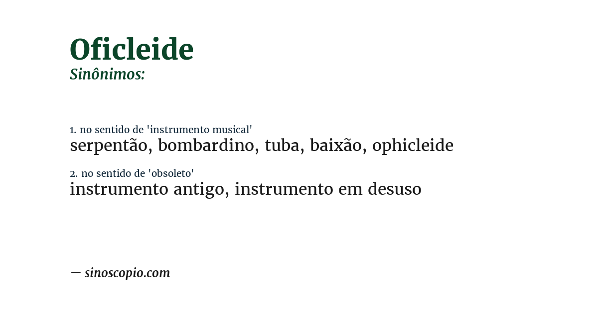 Sinônimo de oficleide