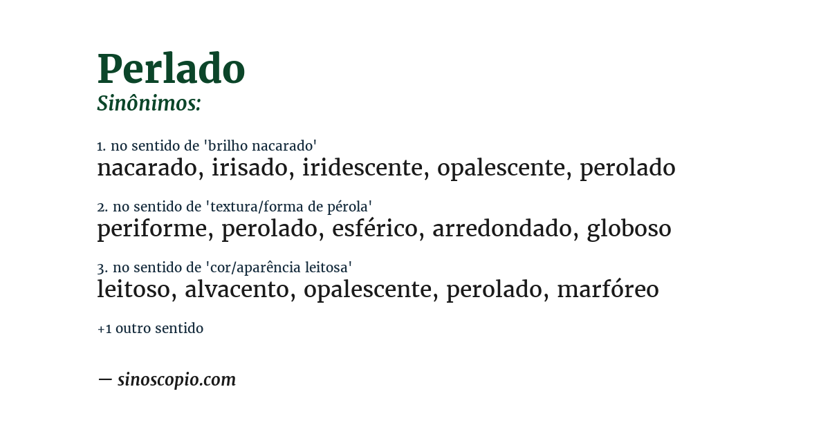 Sinônimo de perlado
