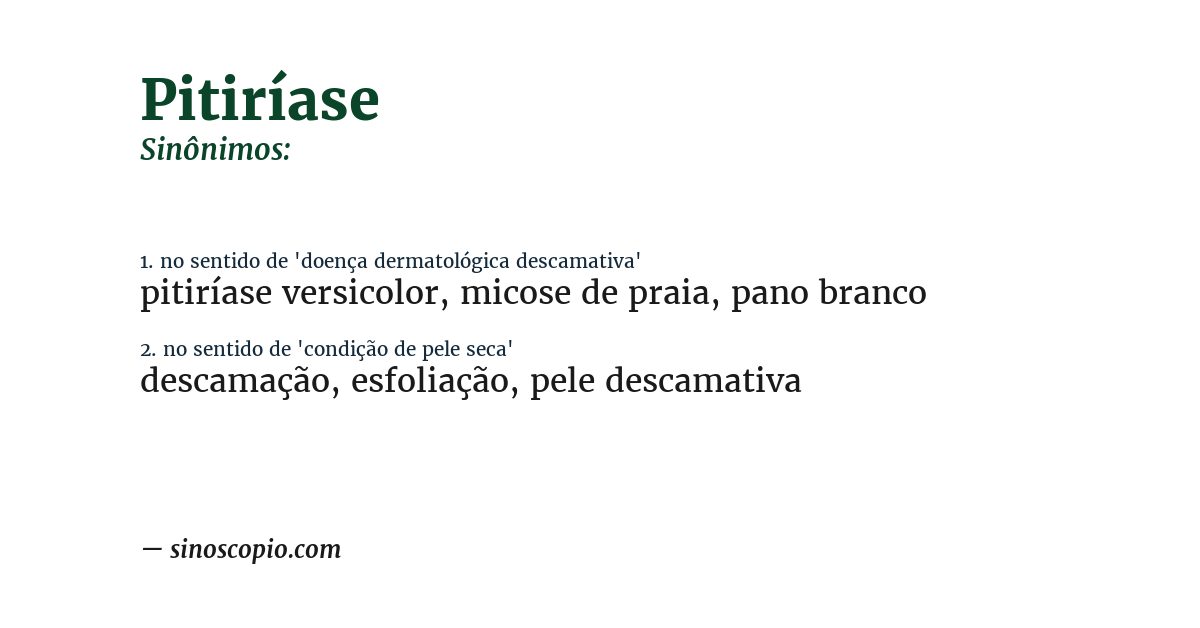 Sinônimo de pitiríase