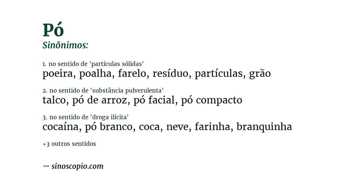 Sinônimo de pó