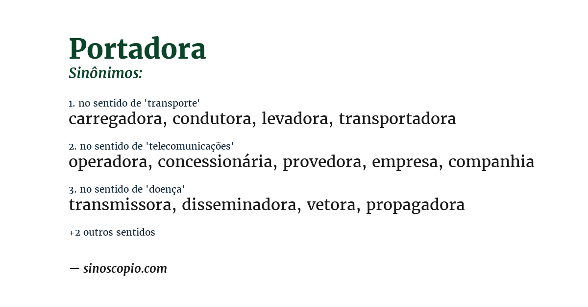 Sinônimo de portadora