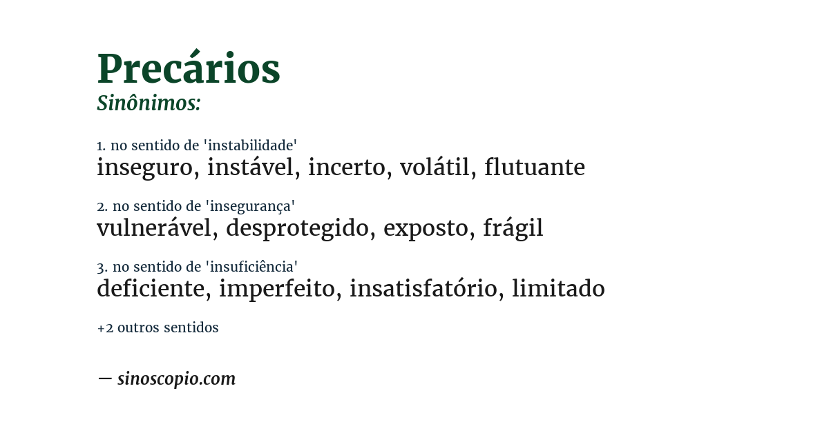 Sinônimo de precários