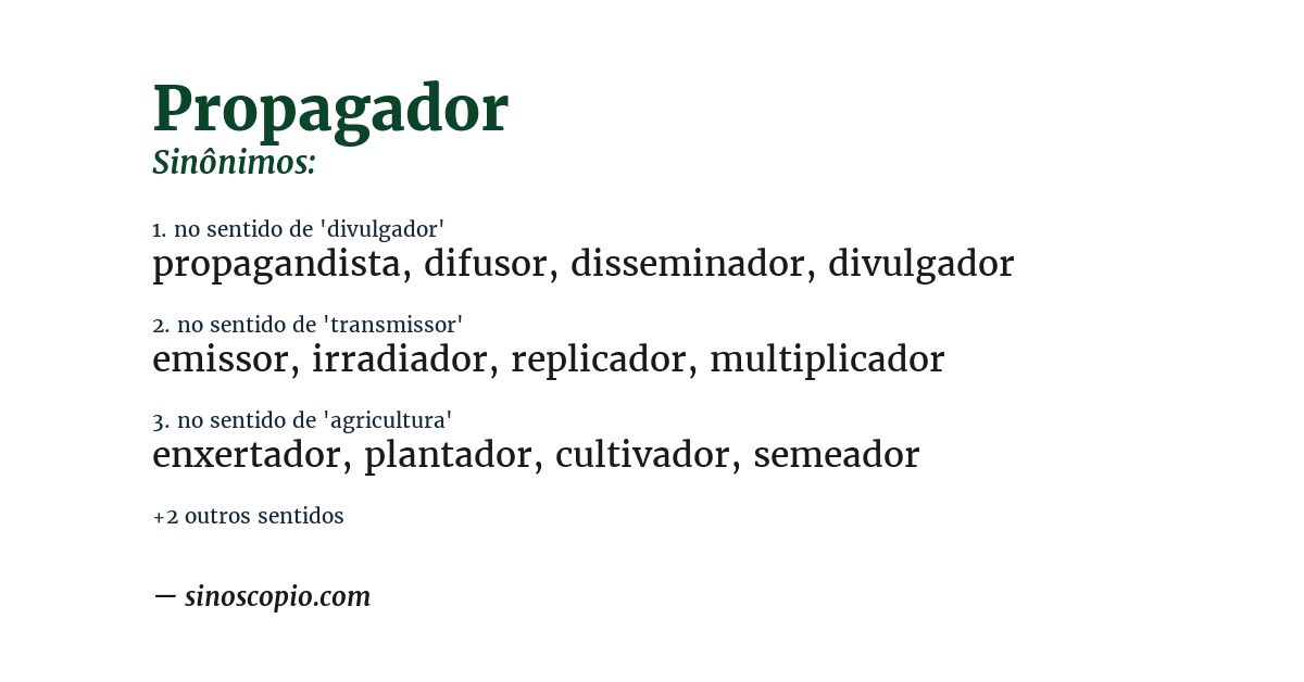 Sinônimo de propagador