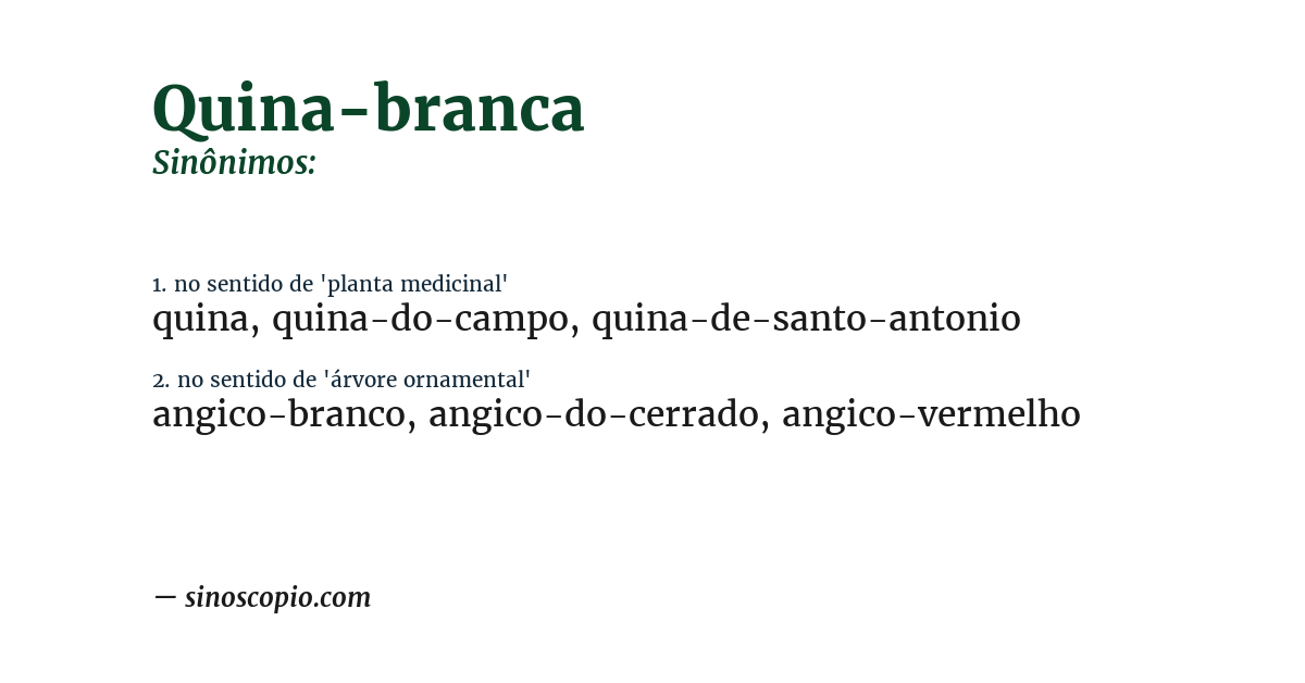 Sinônimo de quina-branca