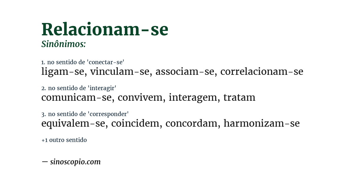 Sinônimo de relacionam-se