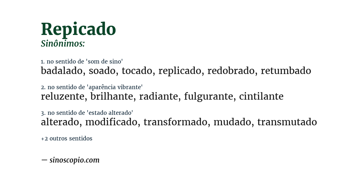 Sinônimo de repicado