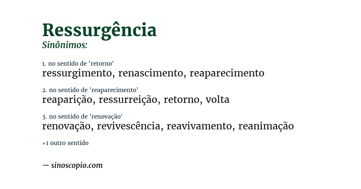 Sinônimo de ressurgência