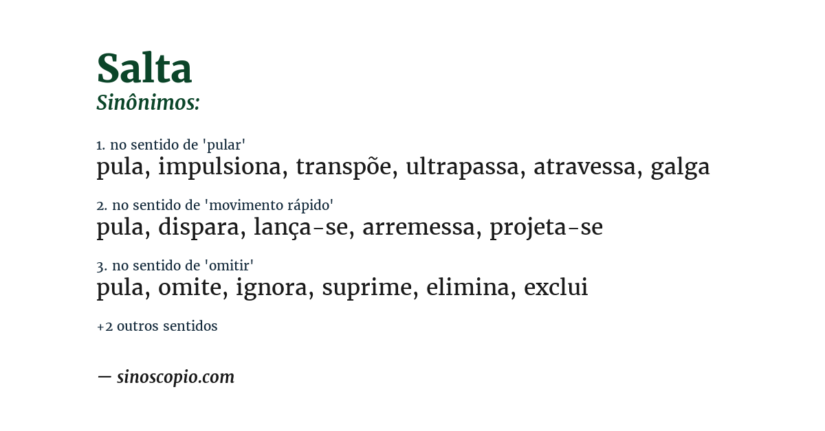 Sinônimo de salta