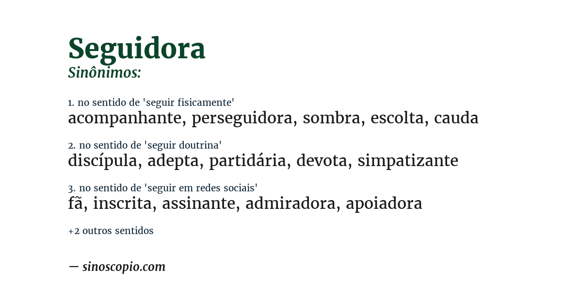Sinônimo de seguidora