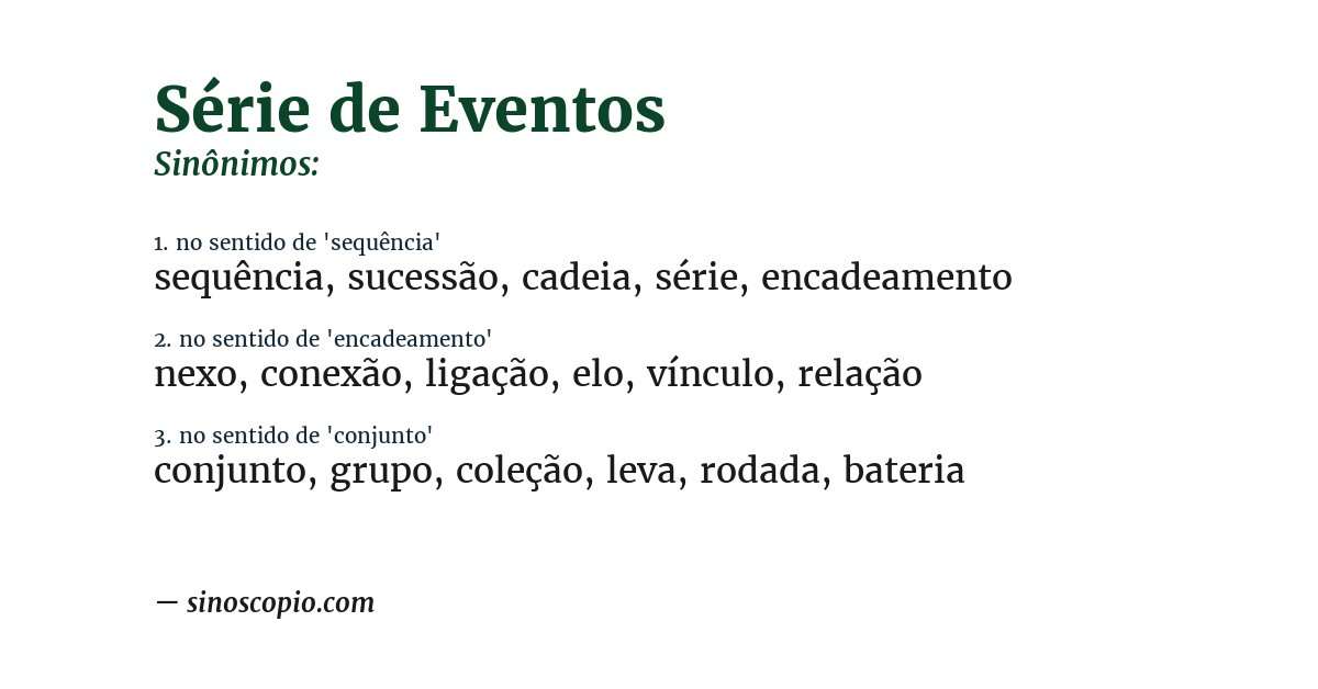 Sinônimo de série de eventos