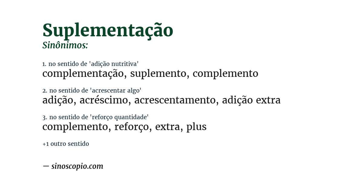 Sinônimo de suplementação